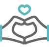absense management systems for nonprofits symbolized by hands making heart