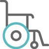 short and long term disability leave symbolized by wheelchair